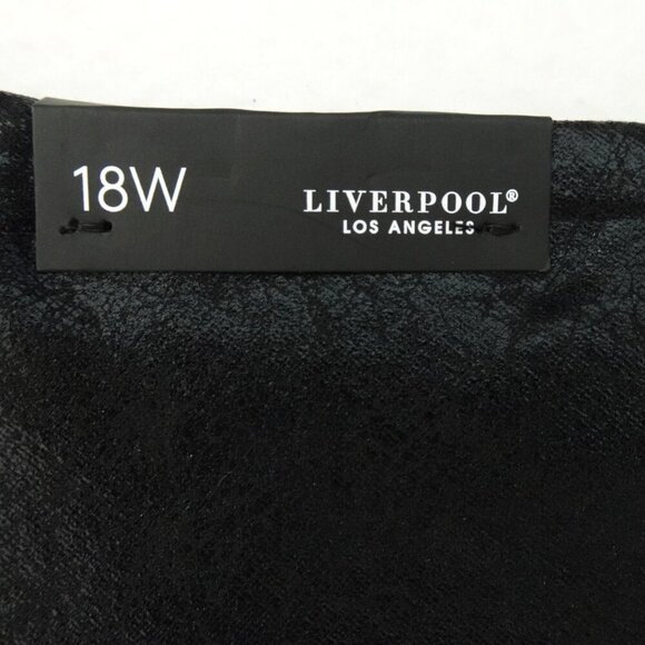 LIVERPOOL Stella Kick Flare Pants Women's Plus Size 18W Black Crackle Coated - Picture 7 of 13